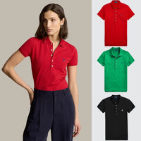 Kaufen Sie 1, erhalten Sie 3! Polo-Shirt-Set aus Piqué-Baumwolle - Rot – Dunkelgrün – Schwarz / S